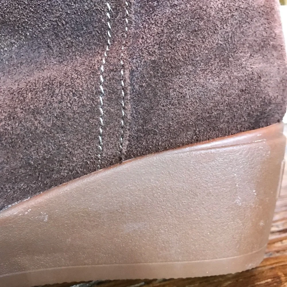 Sorel Mid Suede Wedge Boots 6.5 Brown Waterproof